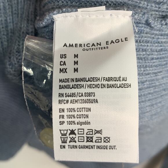 American Eagle Men’s Long-Sleeve Sweater Polo Shirt New with Tag M-046 Size M - Picture 6 of 9